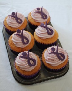 Gorgeous AMMF cupcakes, prepared by Louise Clayton